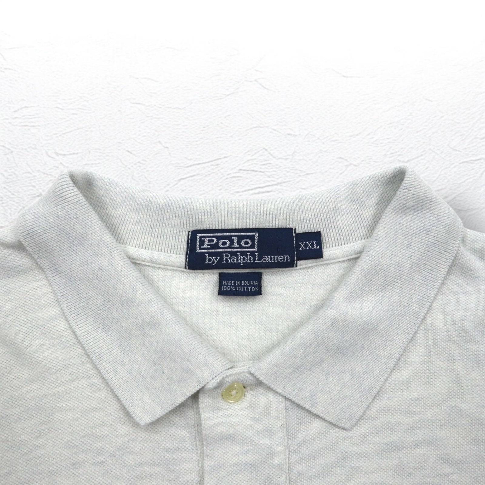 Polo by Ralph Lauren polo anni '90 2XL grigio piquet piccolo ricamo pony taglia grande