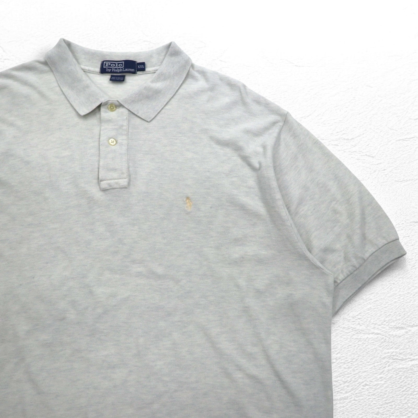 Polo by Ralph Lauren polo anni '90 2XL grigio piquet piccolo ricamo pony taglia grande