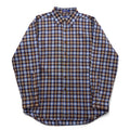 PENDLETON Camicia button-down a quadri in lana L Blu Marrone Fatta in Messico