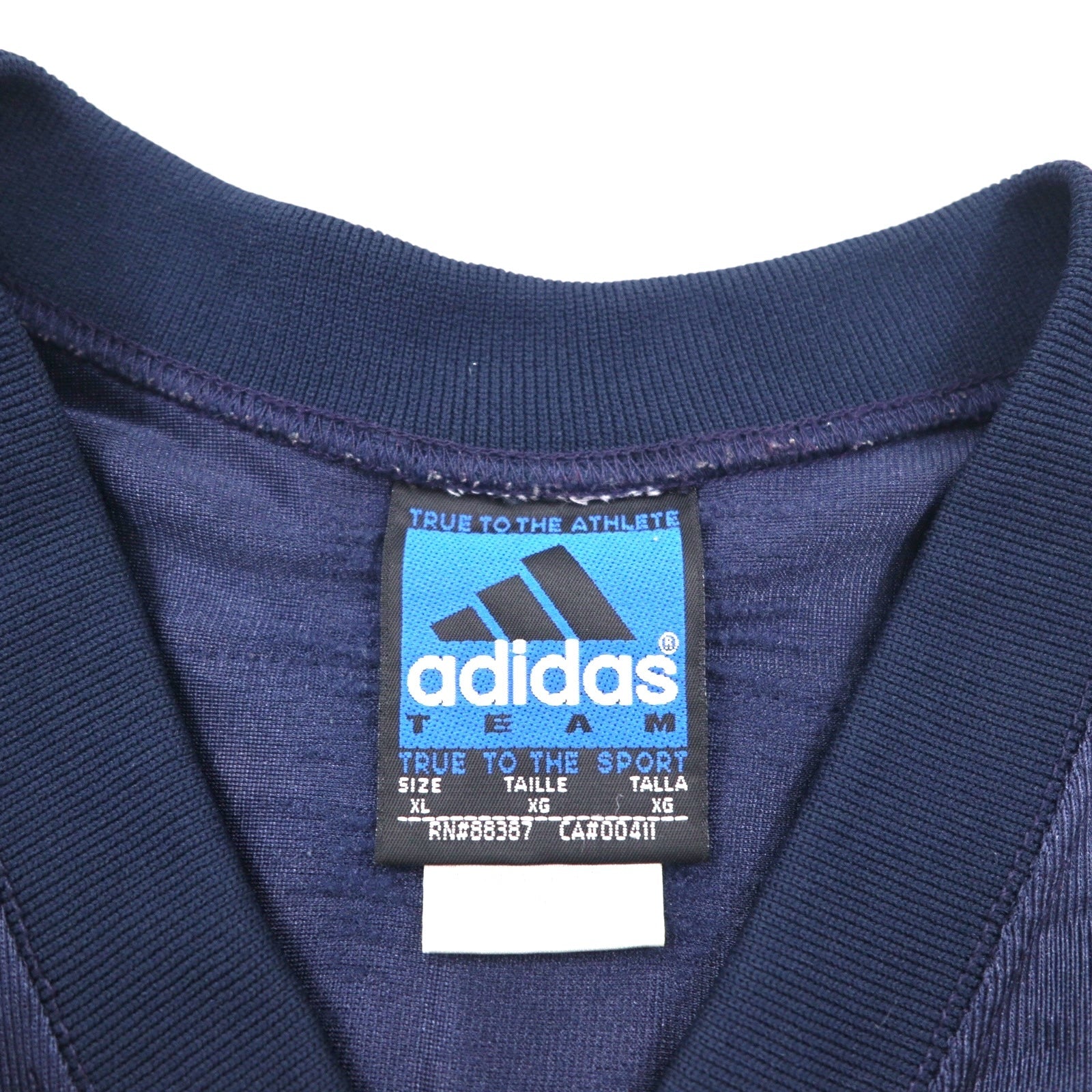 adidas anni 2000 maglia da gioco TEAM taglia XL blu navy nylon numerata