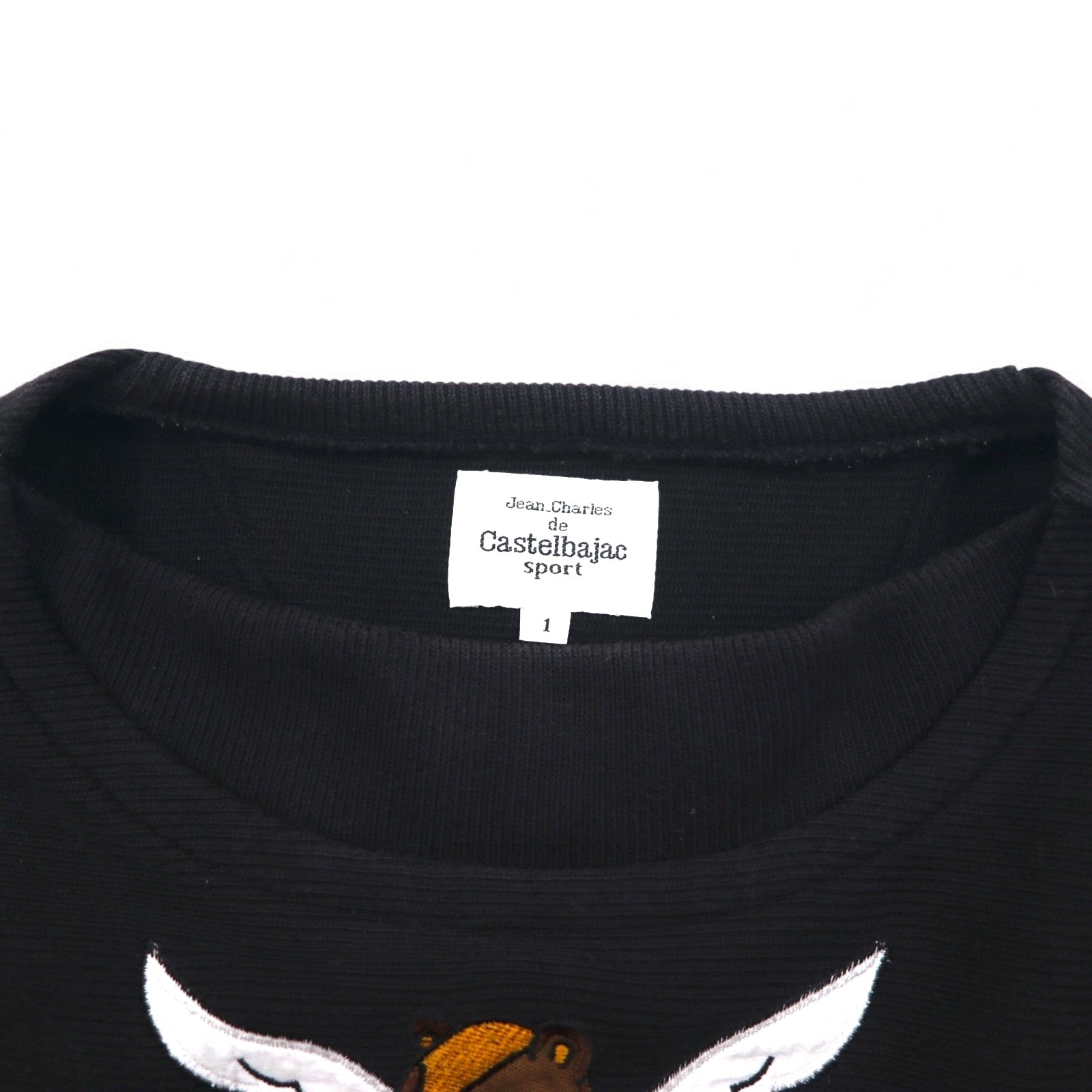 Castelbajac sport anni '90, felpa nera con ricamo di personaggi, taglia S, magic sport book, made in Japan