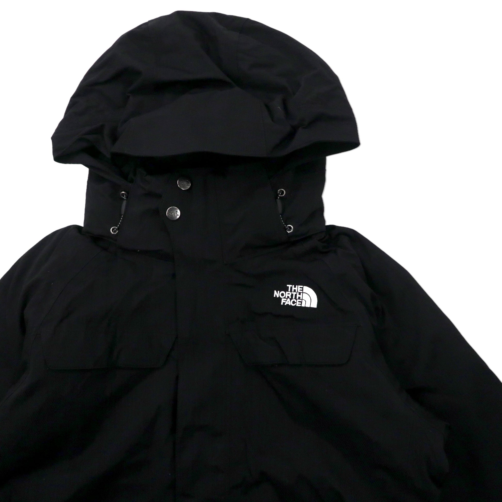 THE NORTH FACE Giacca a vento taglia M, colore nero, in nylon 550 HYVENT, impermeabile, collo alto, cappuccio removibile