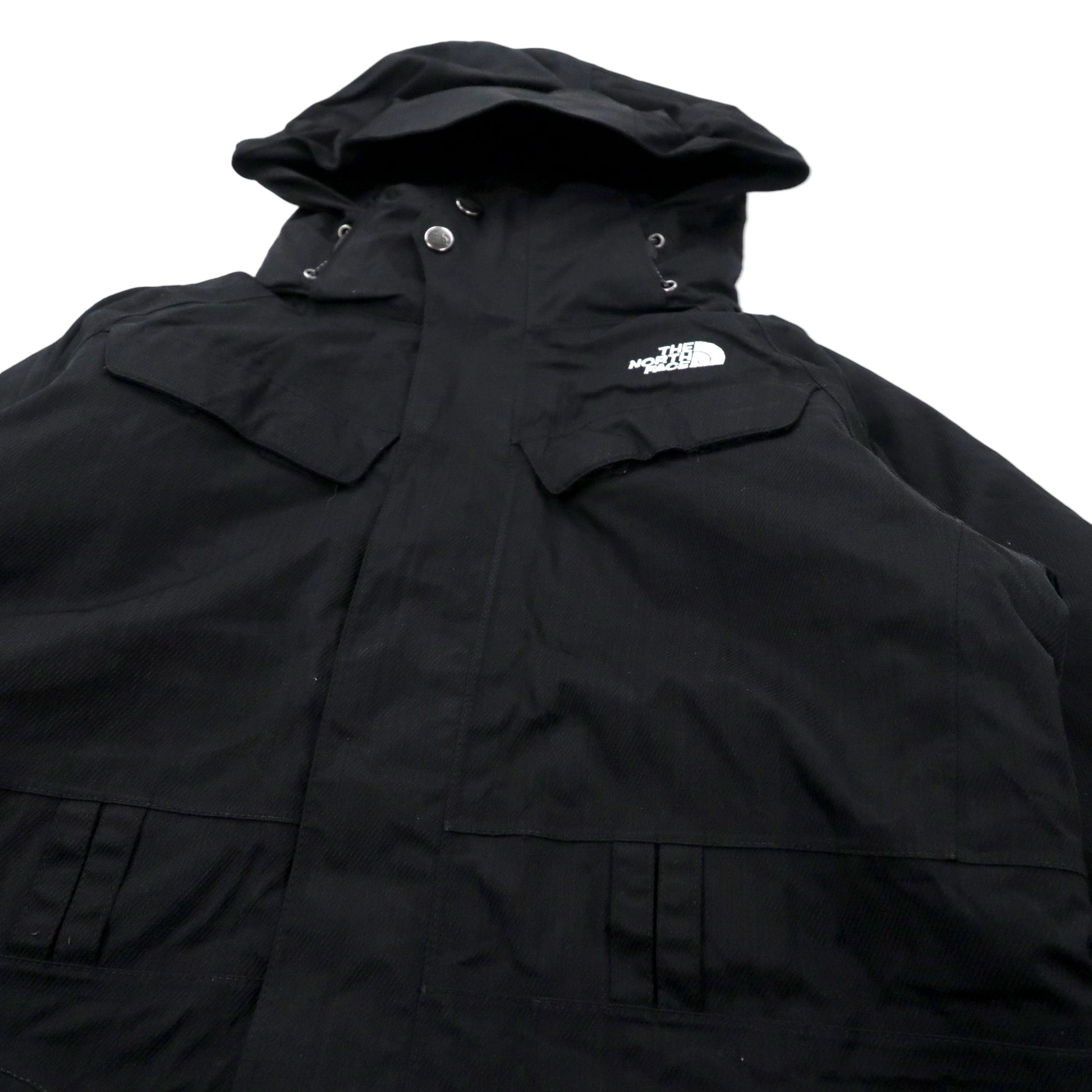 THE NORTH FACE Giacca a vento taglia M, colore nero, in nylon 550 HYVENT, impermeabile, collo alto, cappuccio removibile