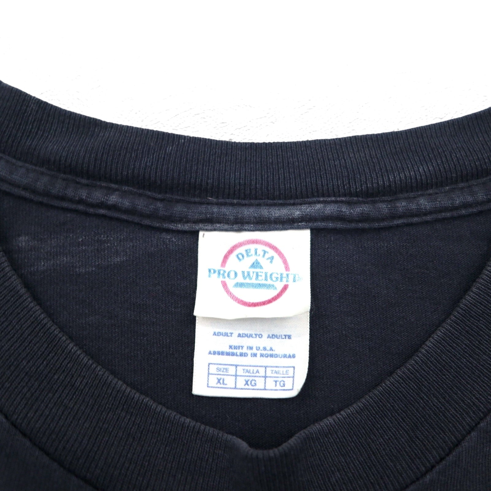 DELTA Anni '00 Maglia in USA Stampa teschio T-shirt PRO WEIGHT XL Nera Stampa fronte/retro Bike Week