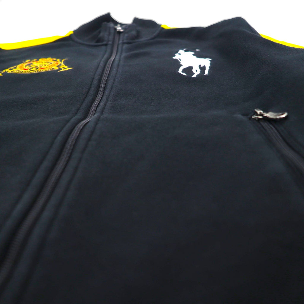 Polo Ralph Lauren 90年代 ビッグポニー 刺繍 リバースウィーブ スウェット トラックジャケット ジャージ M ブラック