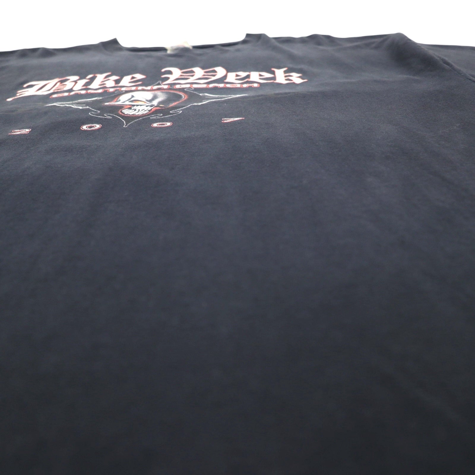 DELTA Anni '00 Maglia in USA Stampa teschio T-shirt PRO WEIGHT XL Nera Stampa fronte/retro Bike Week