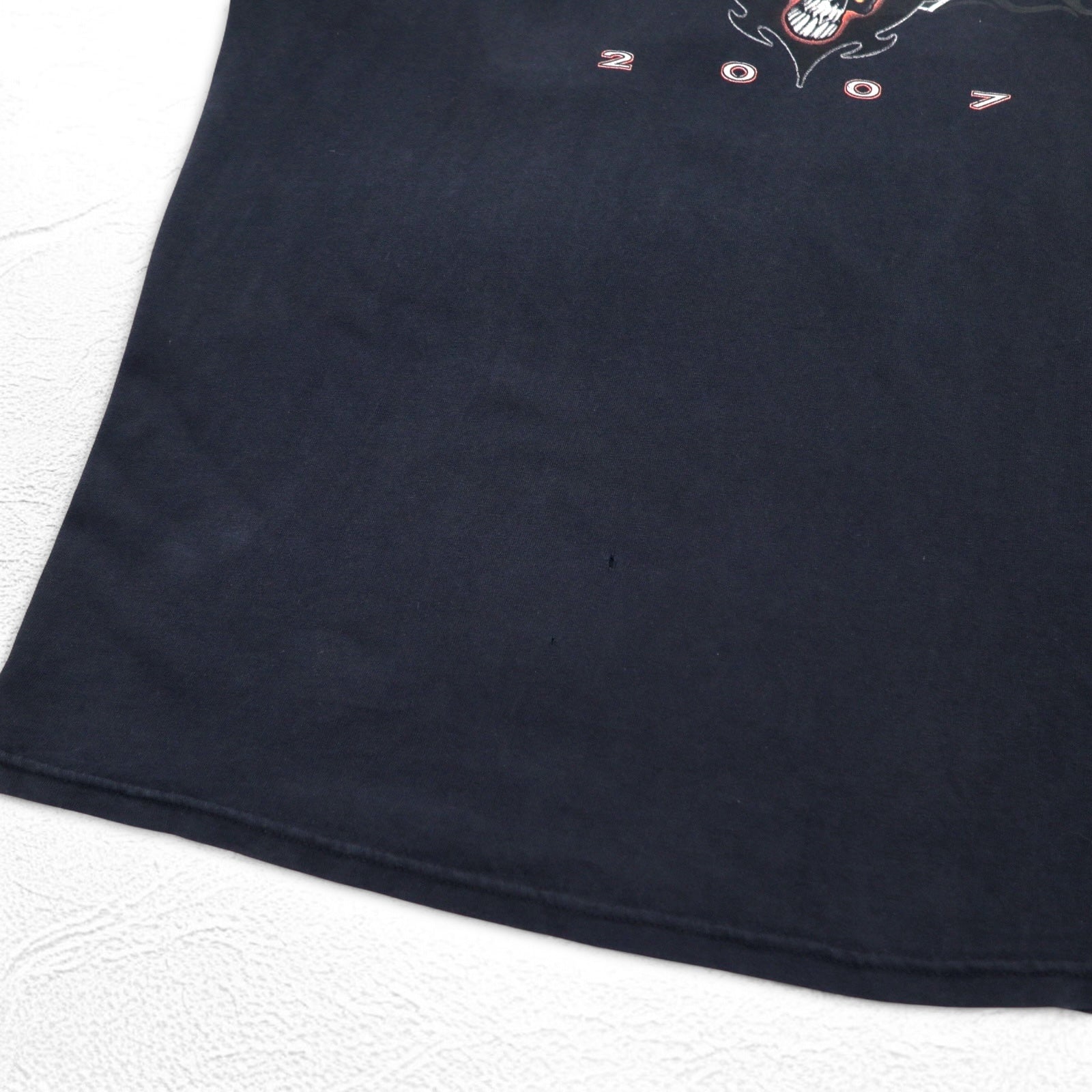 DELTA Anni '00 Maglia in USA Stampa teschio T-shirt PRO WEIGHT XL Nera Stampa fronte/retro Bike Week