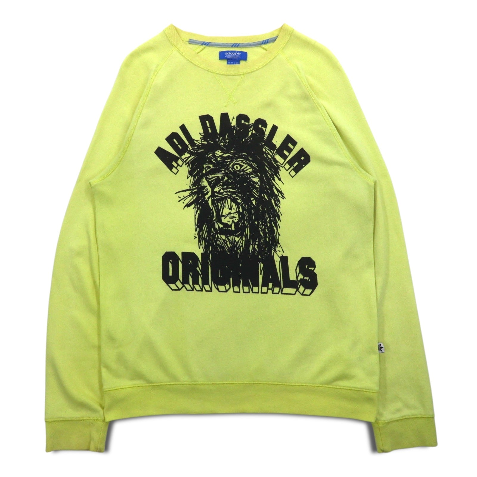 adidas originals Felpa girocollo M gialla cotone scollo a V BLUZA F78084