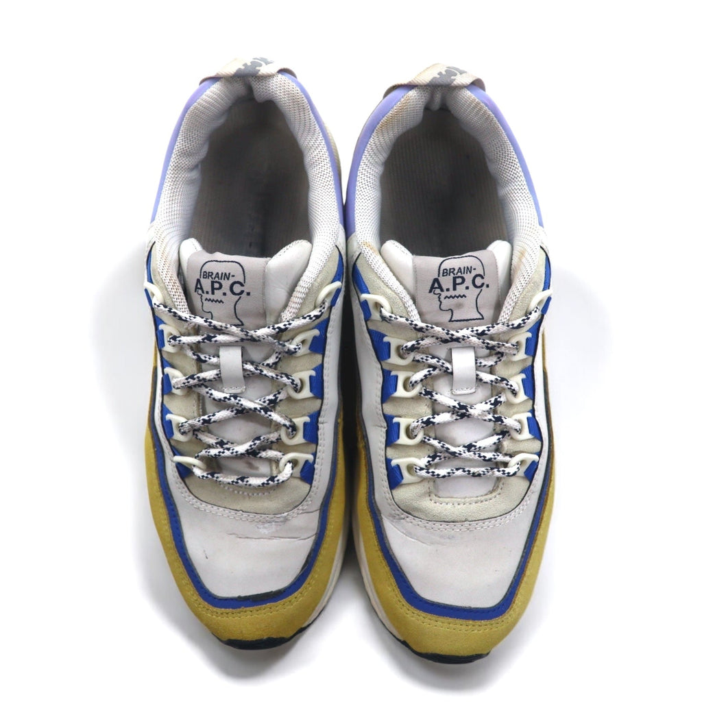 A.P.C. × Brain Dead Jay Sneakers 27-28cm Bianco Giallo Blu Camoscio Riflettente