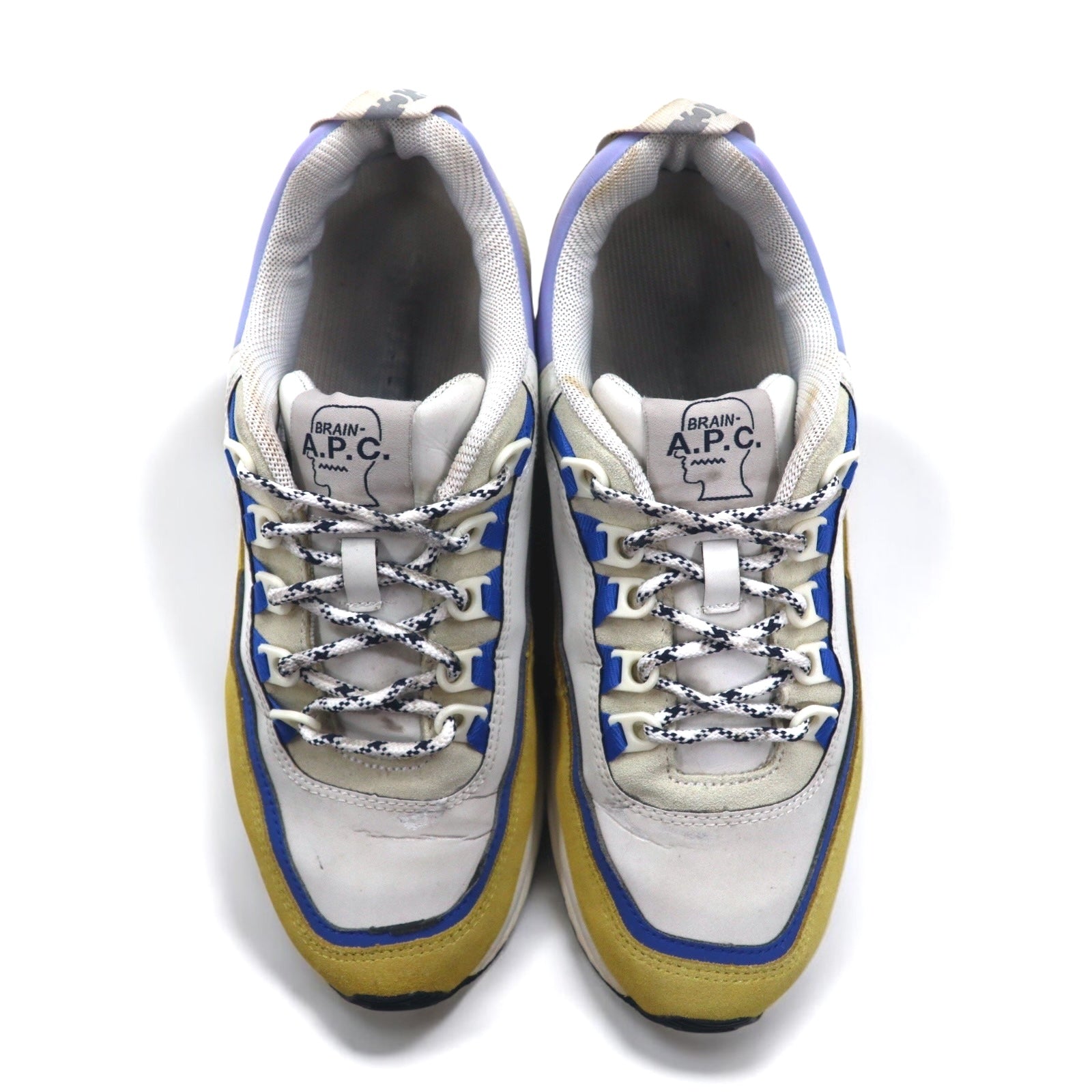 A.P.C. × Brain Dead Jay Sneakers 27-28cm Bianco Giallo Blu Camoscio Riflettente