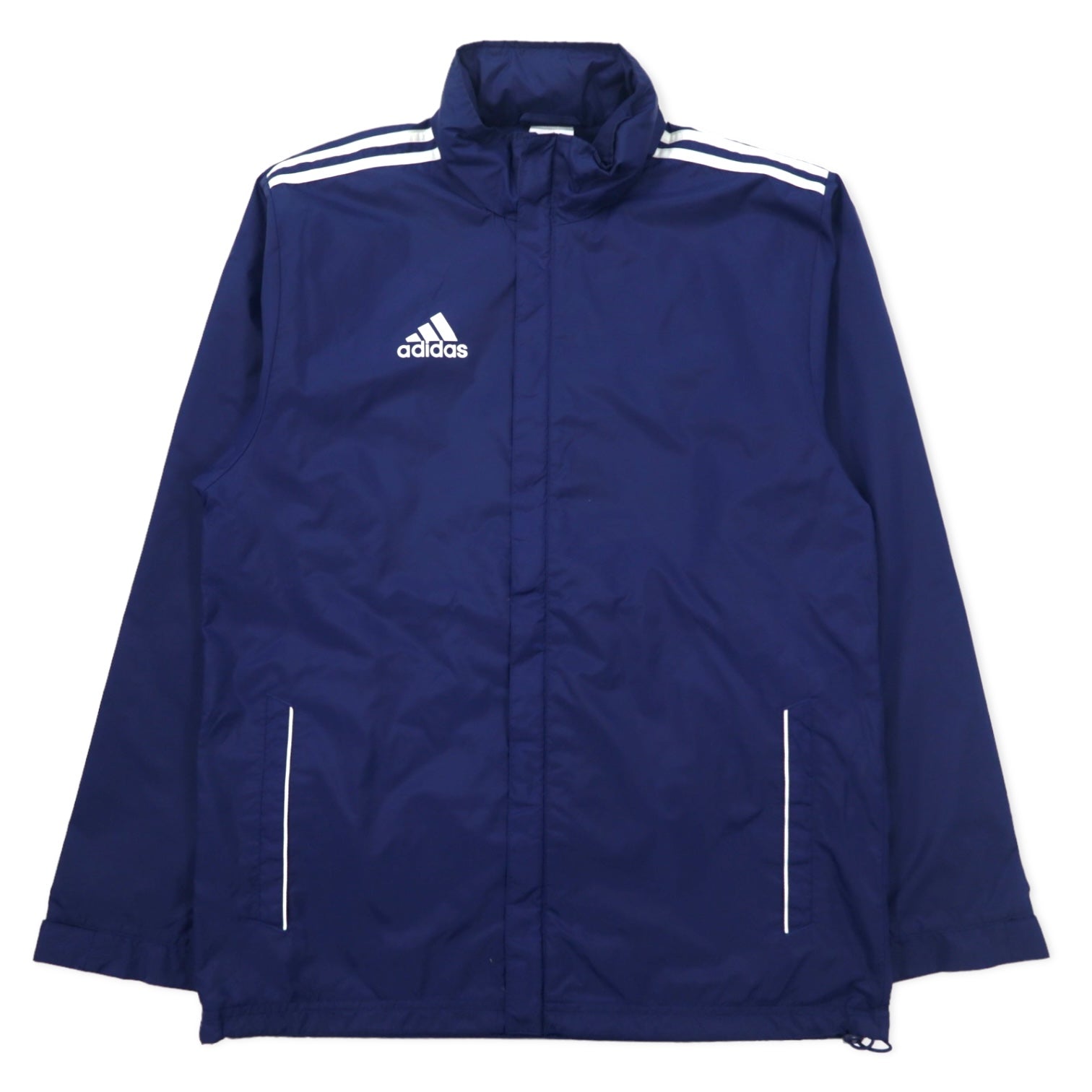 Giacca da tuta adidas, giacca a vento, maglia, taglia L, blu navy, poliestere, idrorepellente, fodera in mesh, 3 strisce