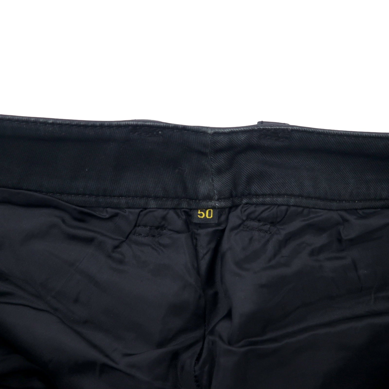 BLACK ROOSTER レザーパンツ 50 ブラック ジッパーフライ