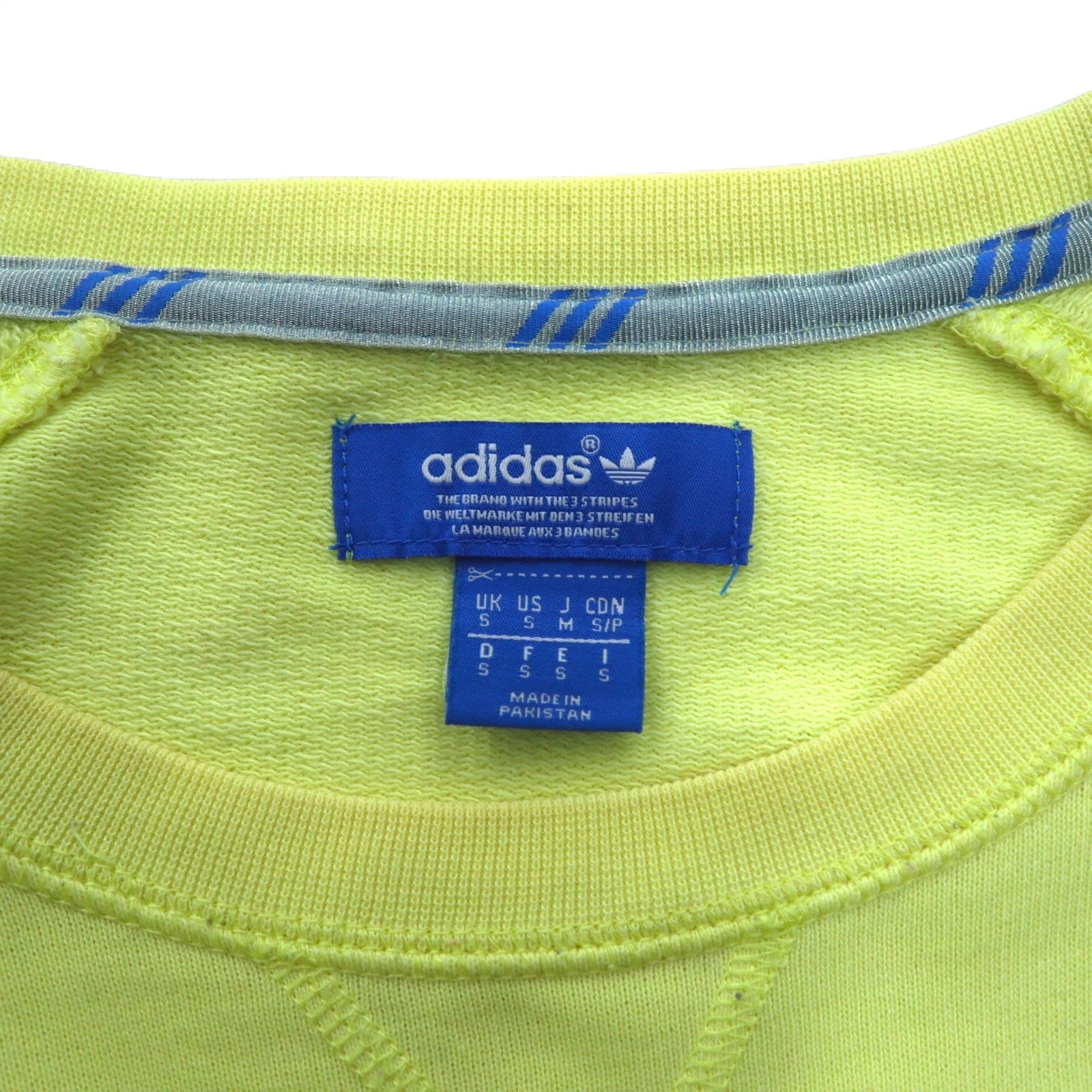 adidas originals Felpa girocollo M gialla cotone scollo a V BLUZA F78084