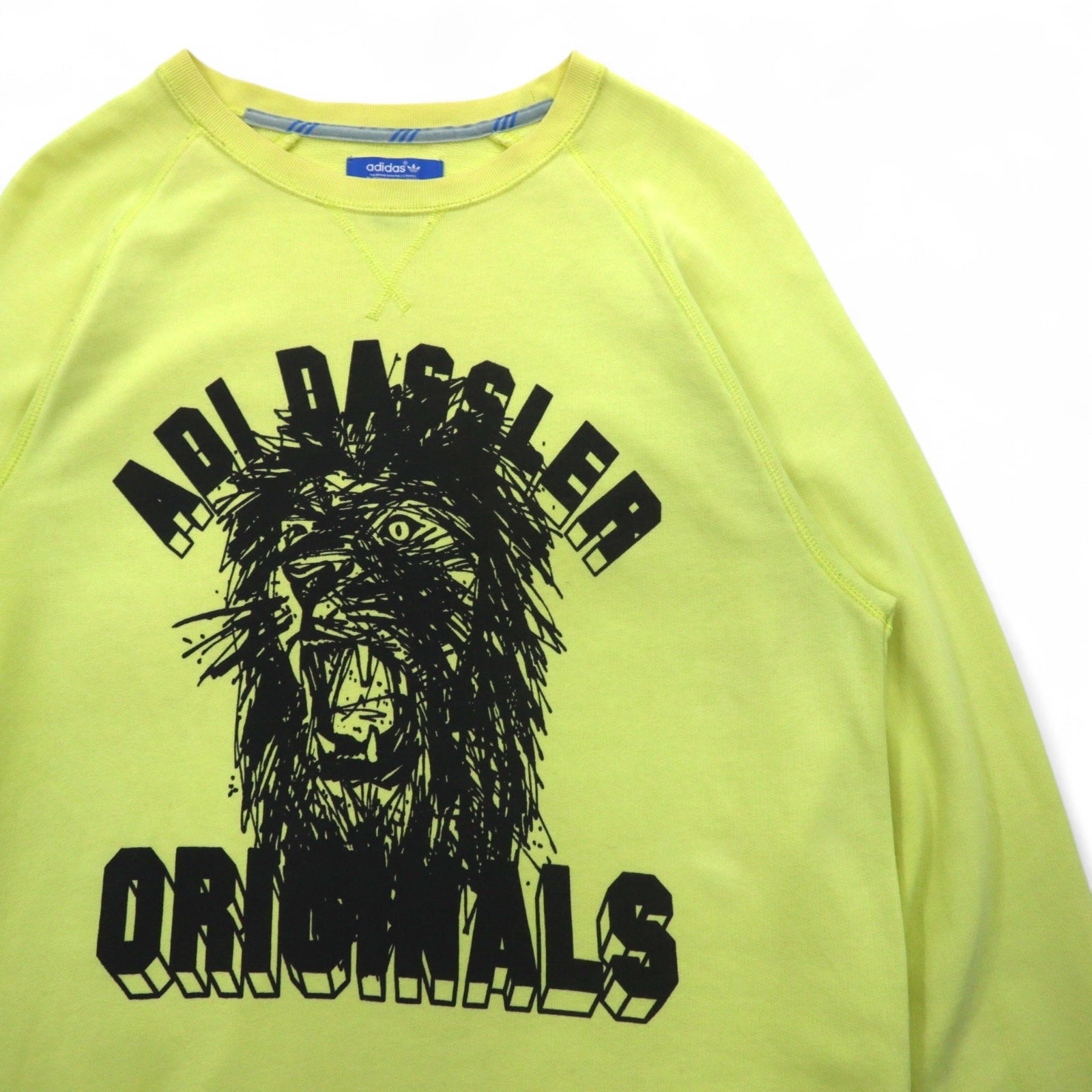 adidas originals Felpa girocollo M gialla cotone scollo a V BLUZA F78084