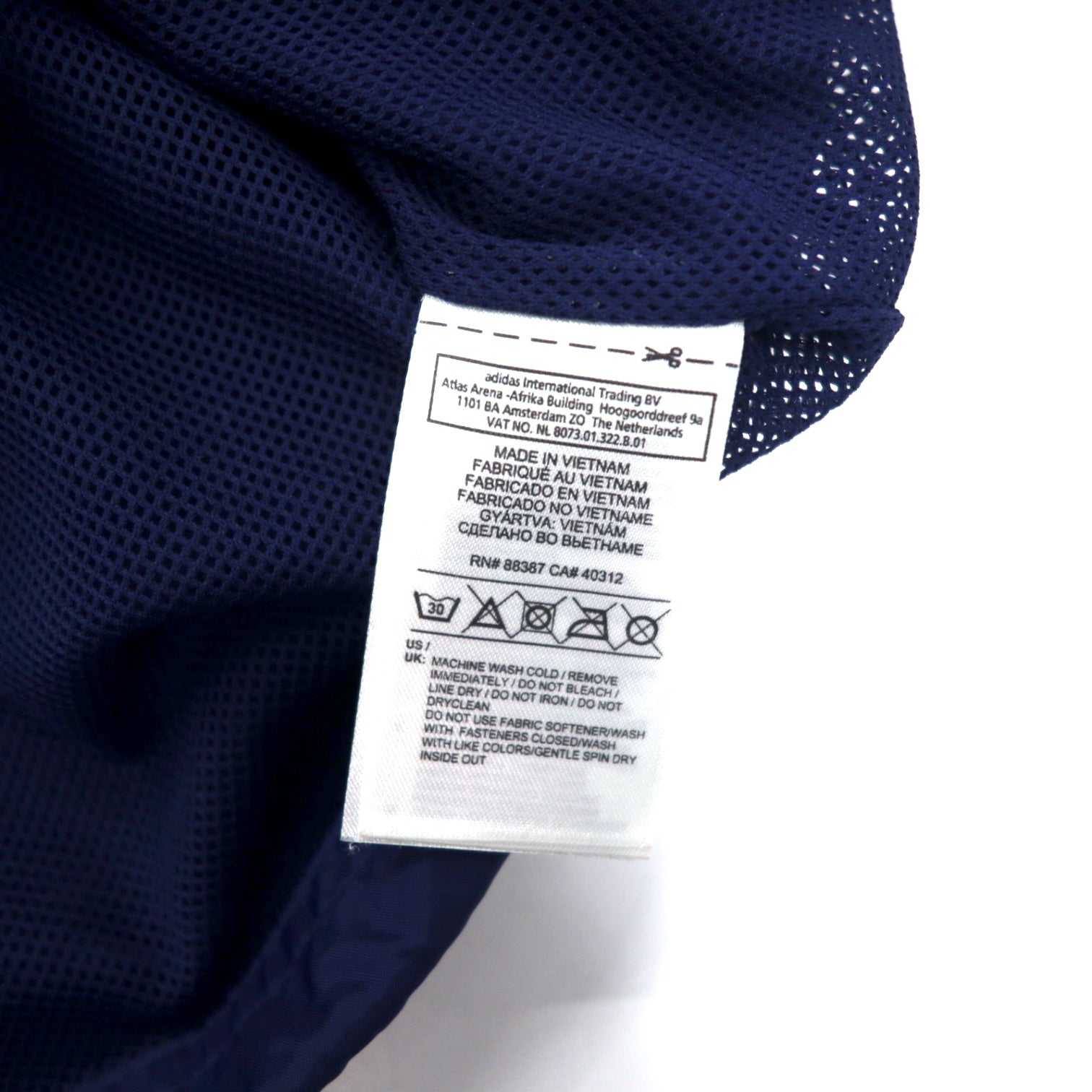 Giacca da tuta adidas, giacca a vento, maglia, taglia L, blu navy, poliestere, idrorepellente, fodera in mesh, 3 strisce