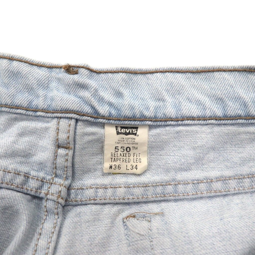 Levi's anni '90, Made in USA, 550 RELAXED FIT, jeans affusolati, taglia XL, blu, cerniera, 550-4804
