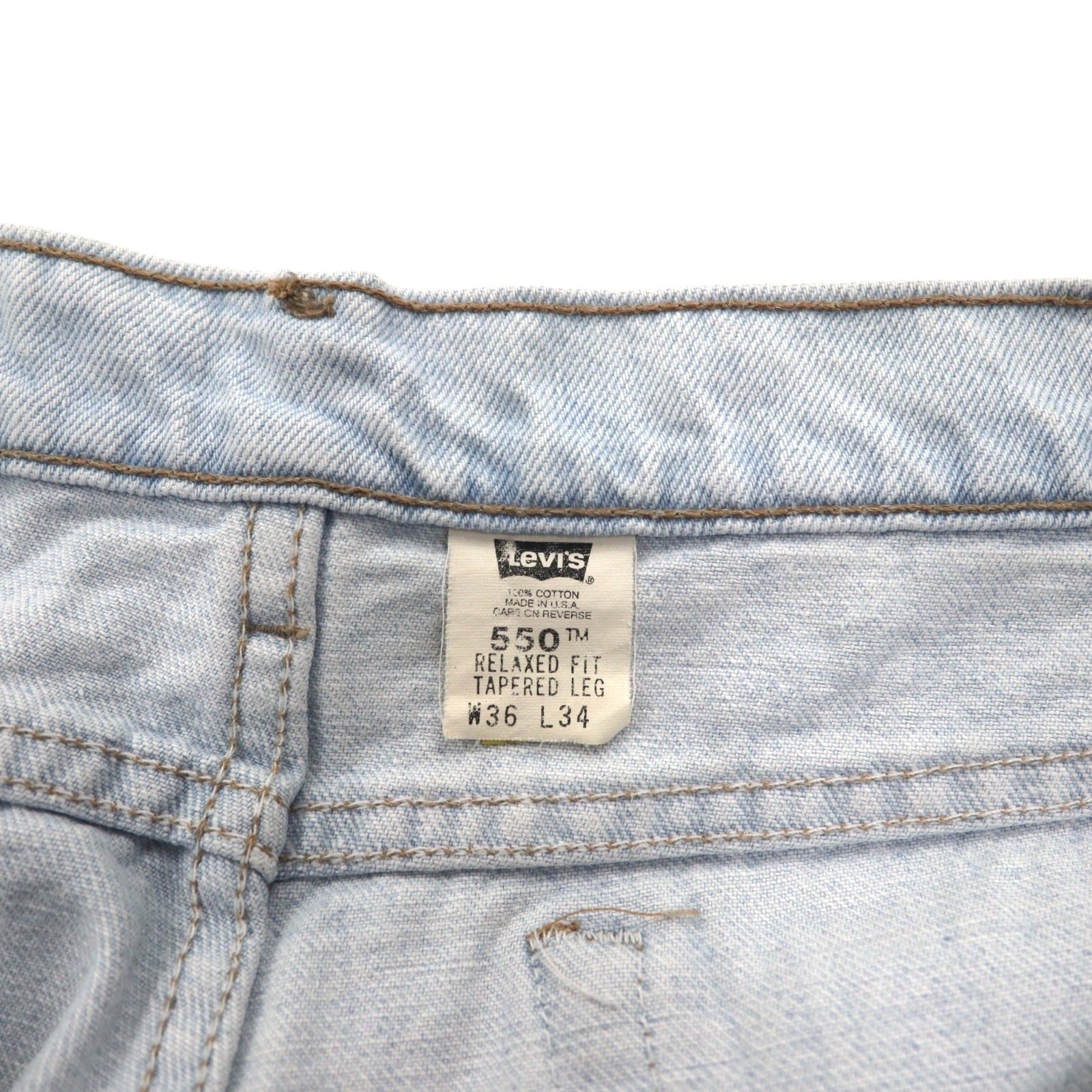 Levi's anni '90, Made in USA, 550 RELAXED FIT, jeans affusolati, taglia XL, blu, cerniera, 550-4804