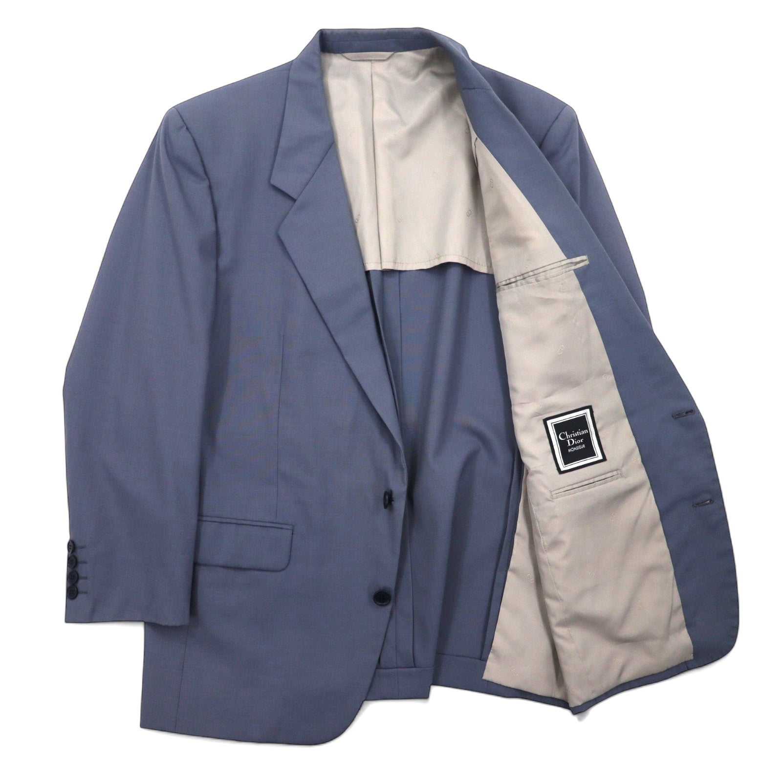 Christian Dior MONSIEUR anni '90 - Giacca sartoriale vecchia 2 bottoni, M, grigia, in lana
