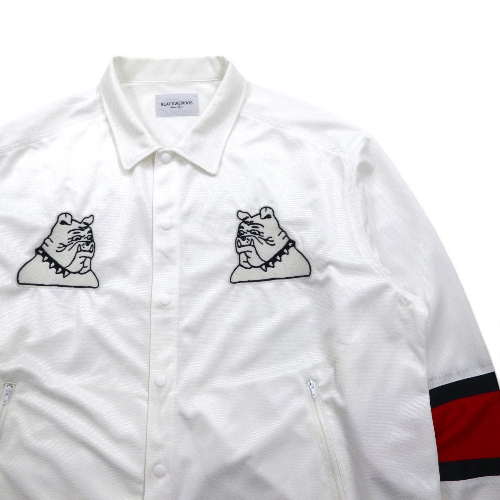 BLACKWEIRDOS Maglia in poliestere Giacca Tuta FREE Bianca Patch Bottoni a pressione