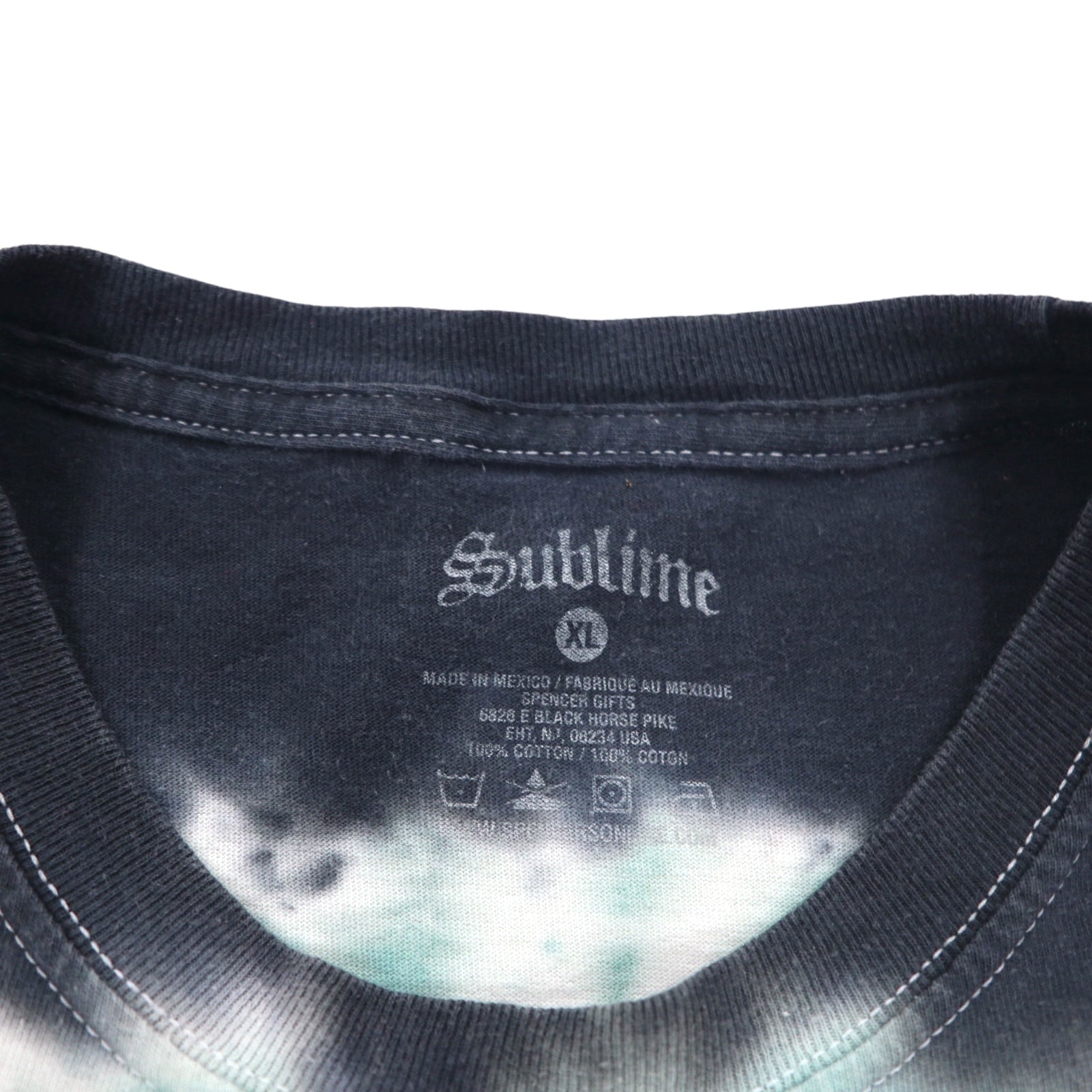 Sublime T-Shirt anni 2000, taglia XL, in cotone nero tie-dye, motivo sole, Made in Mexico