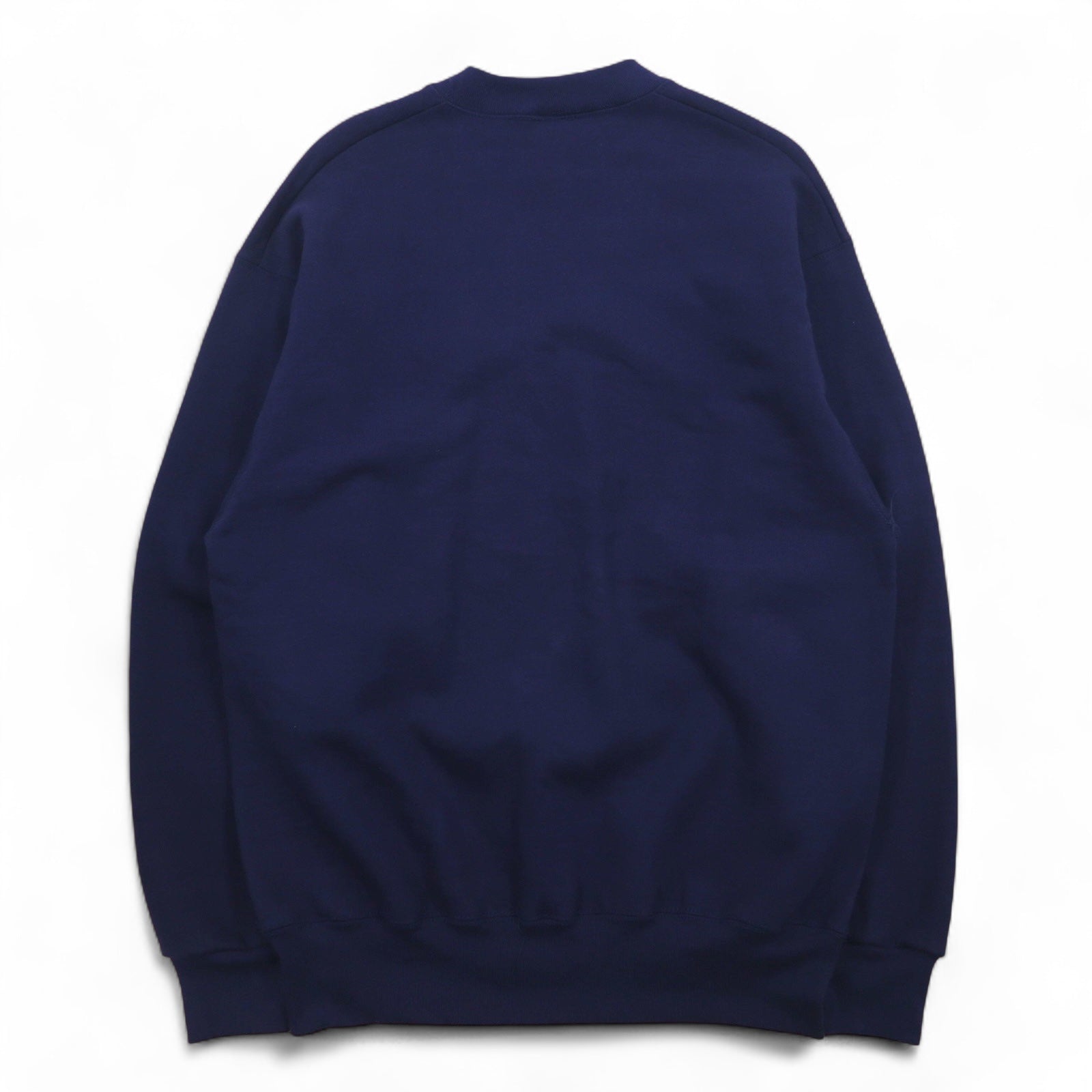 FRUIT OF THE LOOM Anni '90 Made in USA Felpa SUPER COTTON L Blu Navy Interno felpato SKYJACK Ricamo monologo