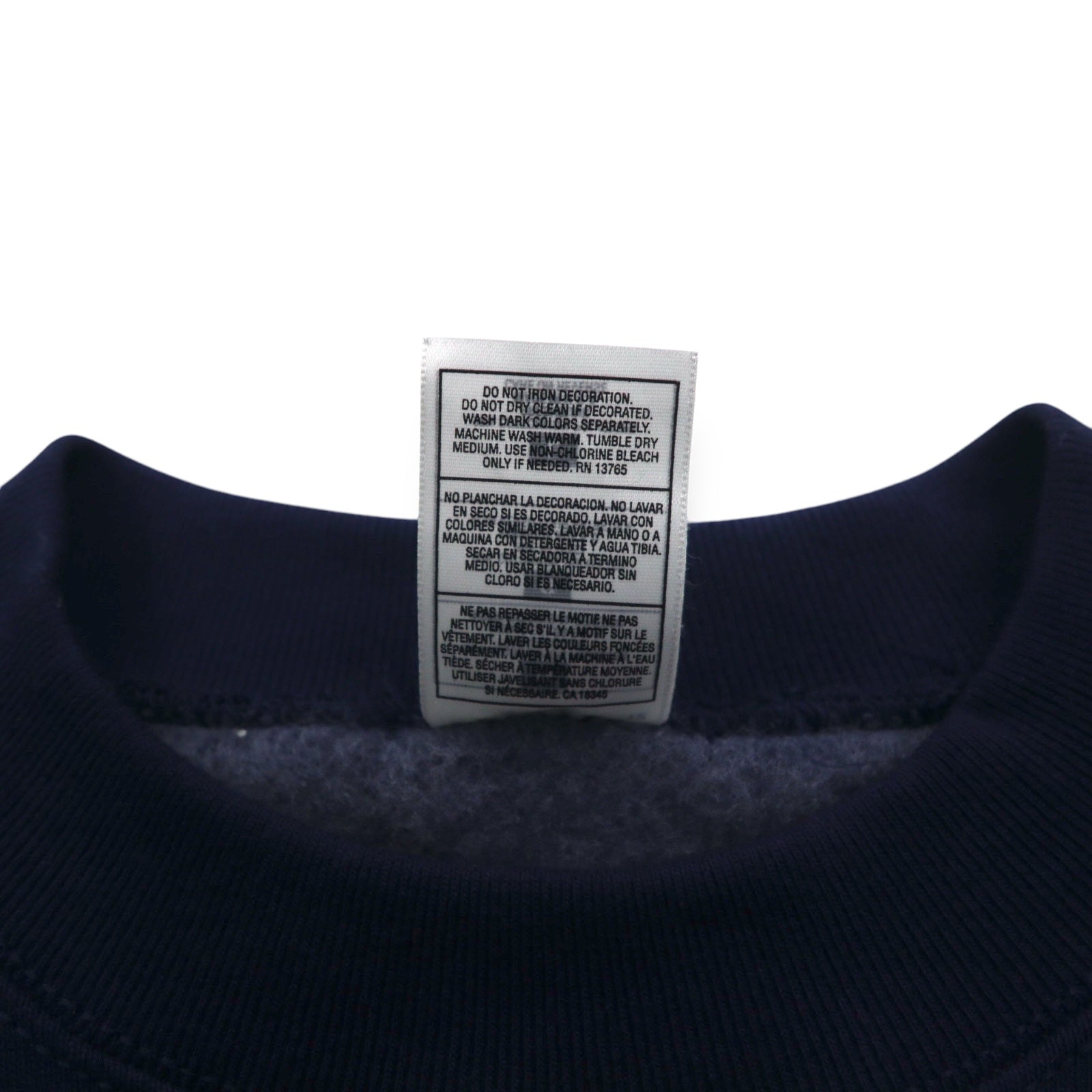 FRUIT OF THE LOOM Anni '90 Made in USA Felpa SUPER COTTON L Blu Navy Interno felpato SKYJACK Ricamo monologo