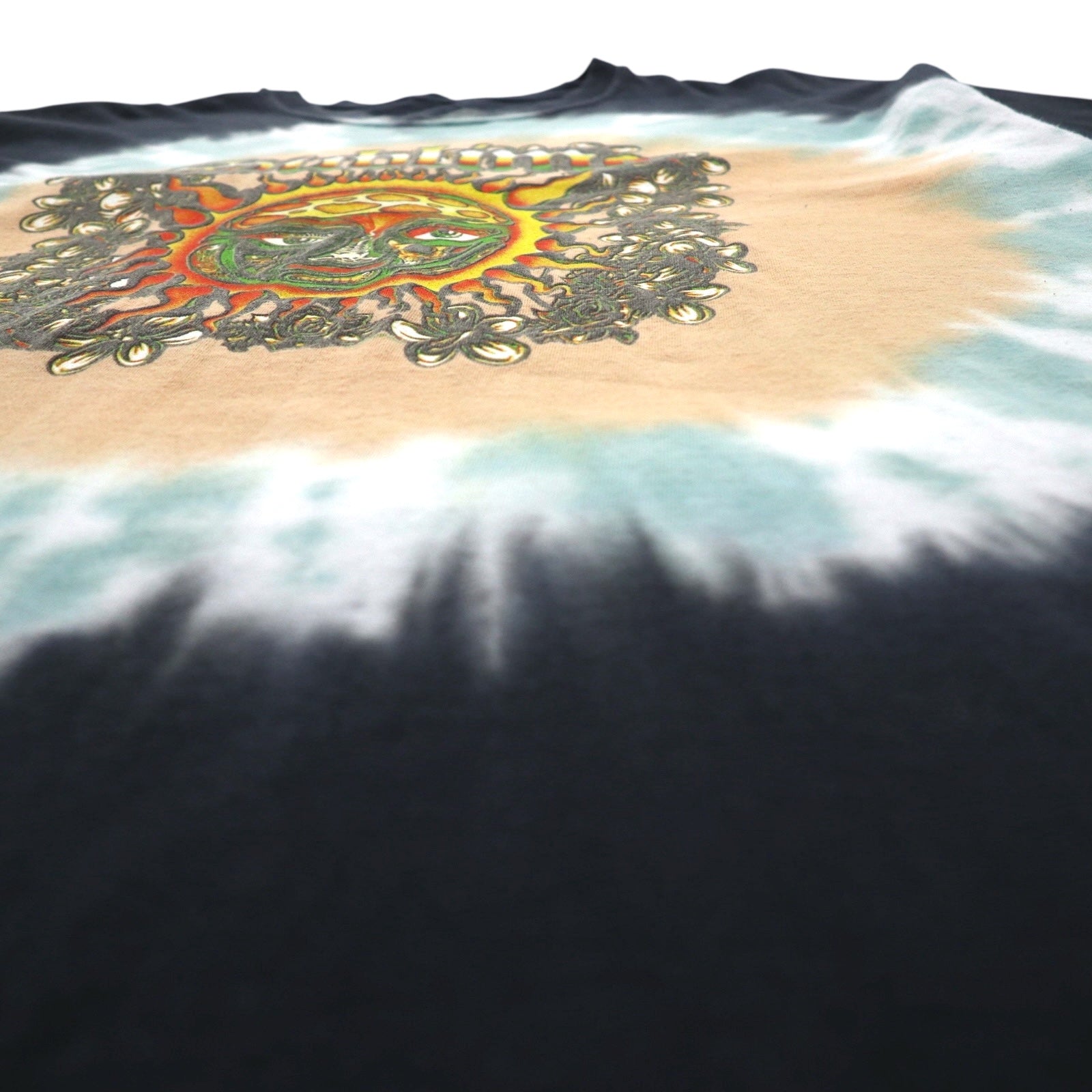 Sublime T-Shirt anni 2000, taglia XL, in cotone nero tie-dye, motivo sole, Made in Mexico