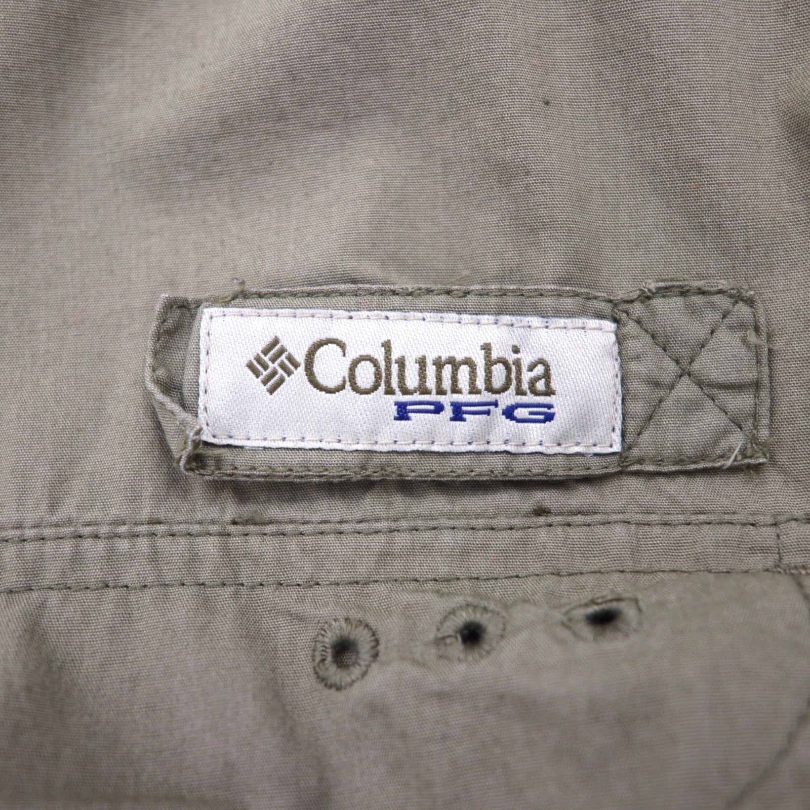 Camicia da pesca a maniche corte Columbia PFG Bahama, taglia L, color cachi, in cotone, multi-tasca, FM7130