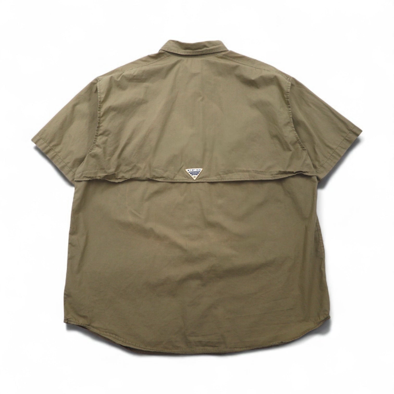 Camicia da pesca a maniche corte Columbia PFG Bahama, taglia L, color cachi, in cotone, multi-tasca, FM7130