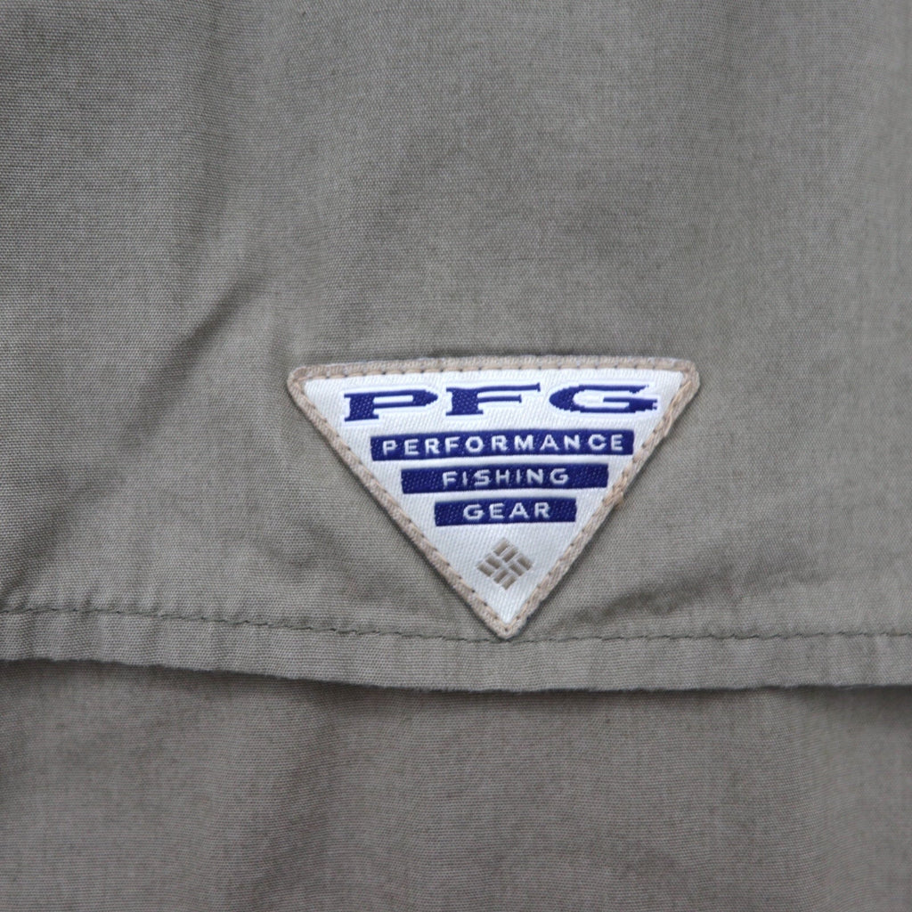 Camicia da pesca a maniche corte Columbia PFG Bahama, taglia L, color cachi, in cotone, multi-tasca, FM7130