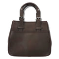 BURBERRY Borsa a mano quadrata Marrone Pelle martellata Interno Nova Check