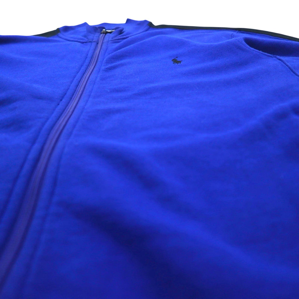 Polo Ralph Lauren 90年代 リバースウィーブ スウェット トラックジャケット ジャージ M ブルー スモールポニー刺繡 スタンドカラー