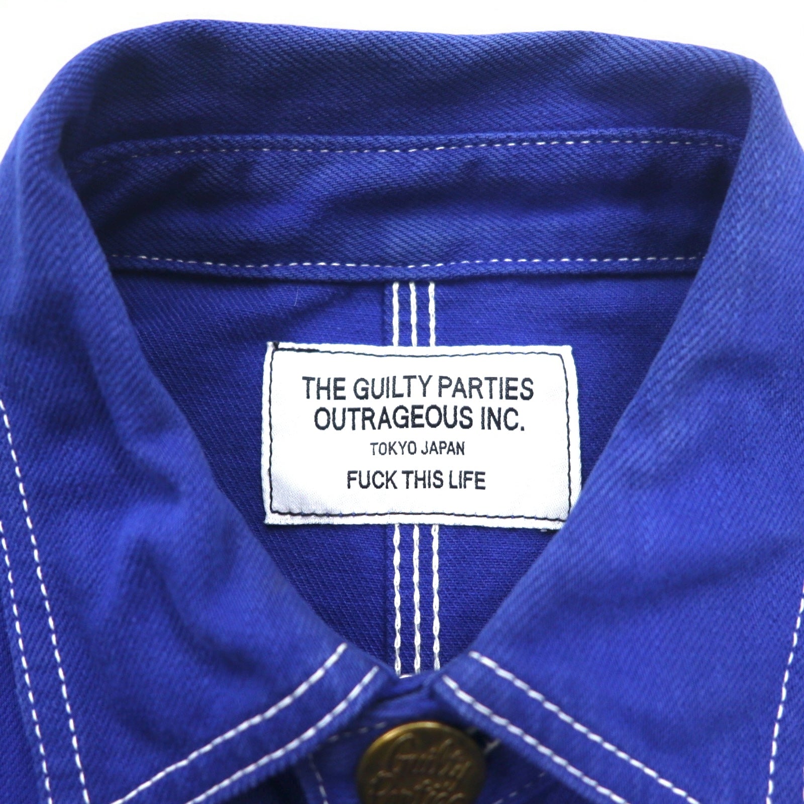 THE GUILTY PARTIES (WACKO MARIA) Copricapo Giacca da Lavoro S Blu Bottoni Intercambiabili Prodotto in Giappone