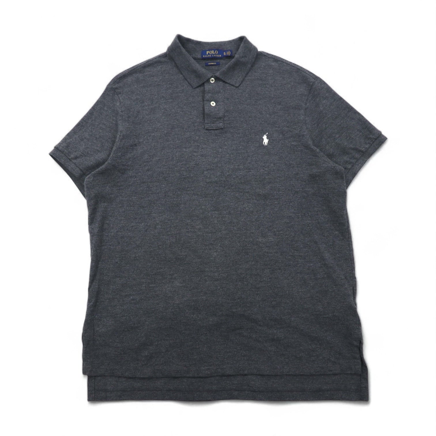 POLO RALPH LAUREN Polo, XL, grigio, cotone piquet, ricamo piccolo pony