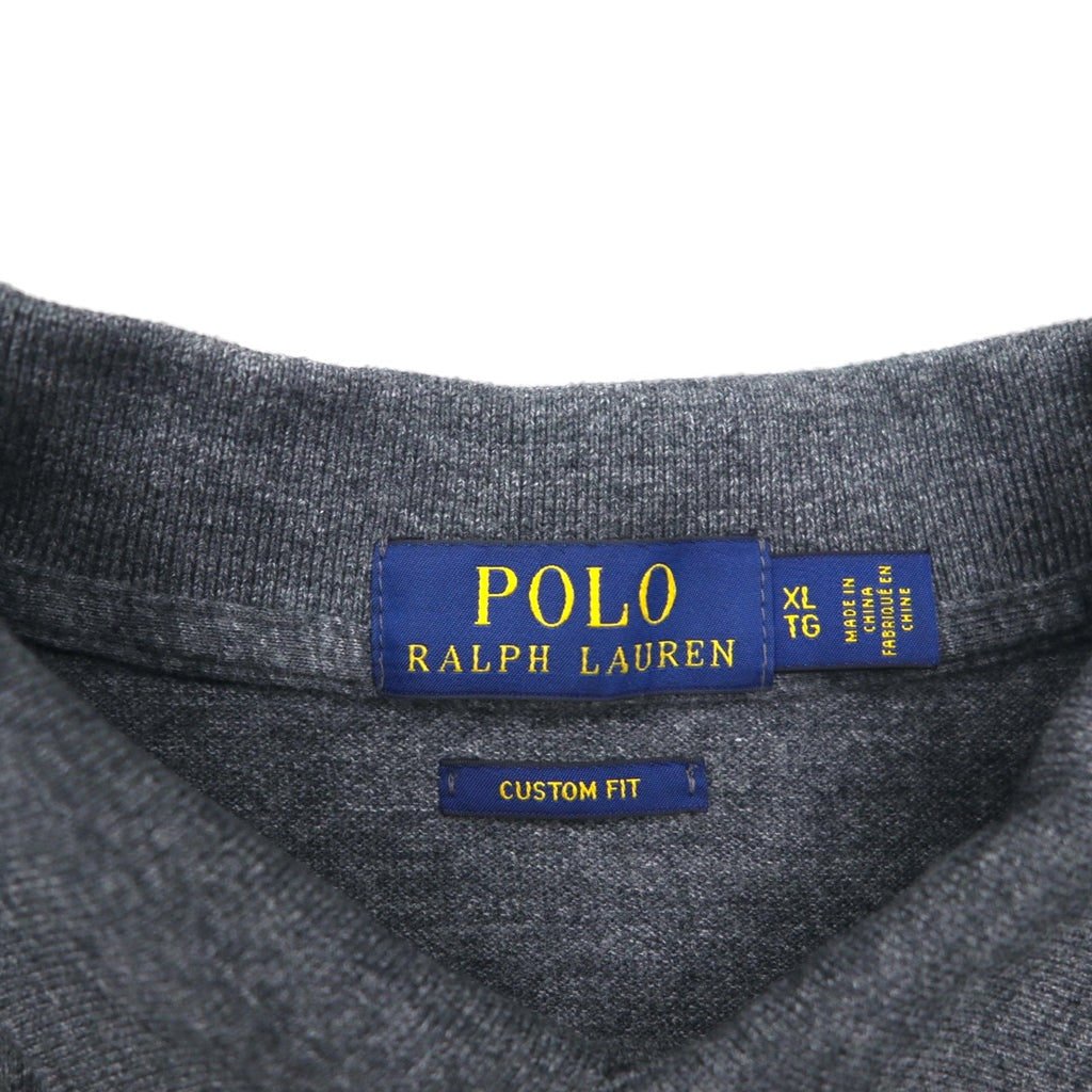 POLO RALPH LAUREN Polo, XL, grigio, cotone piquet, ricamo piccolo pony