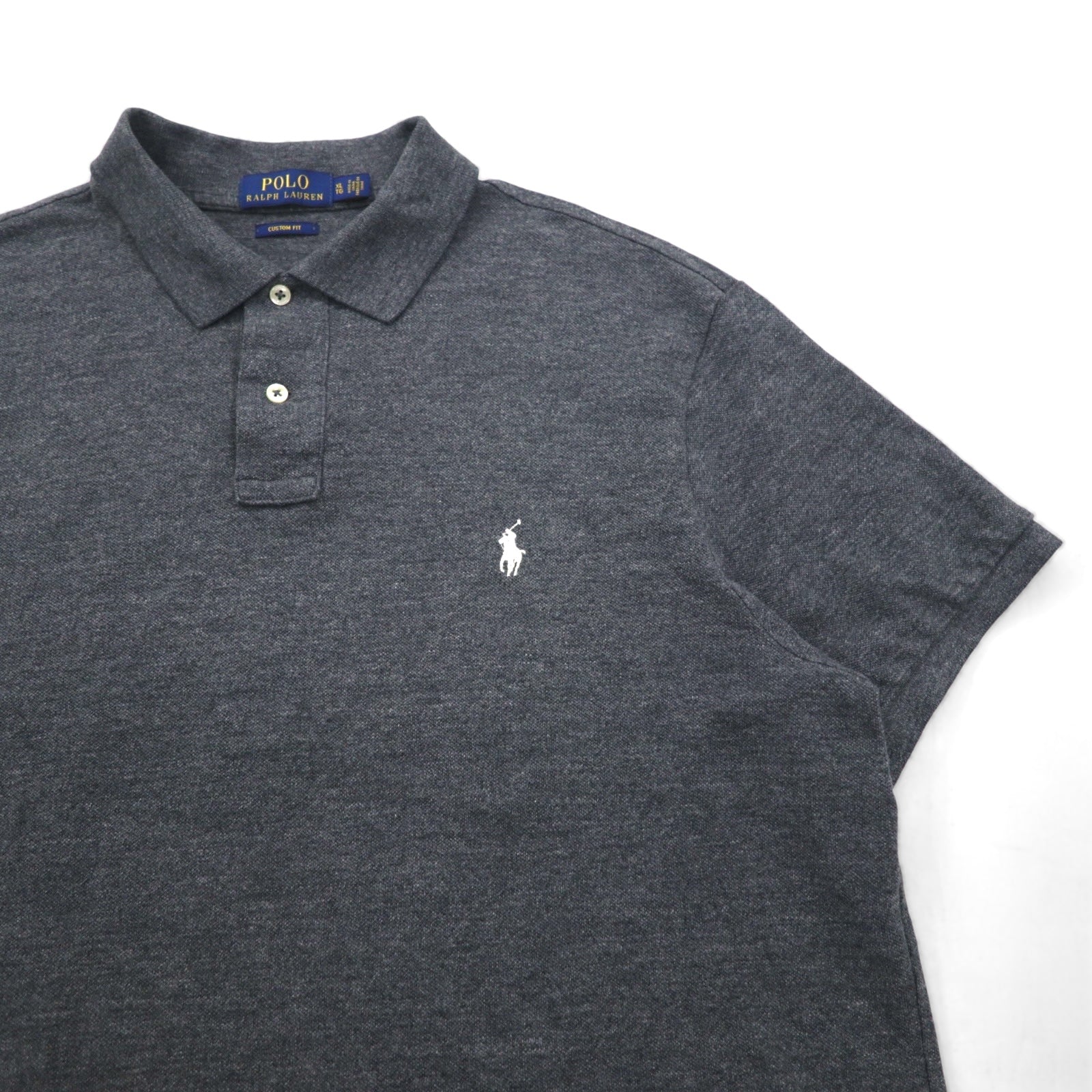 POLO RALPH LAUREN Polo, XL, grigio, cotone piquet, ricamo piccolo pony