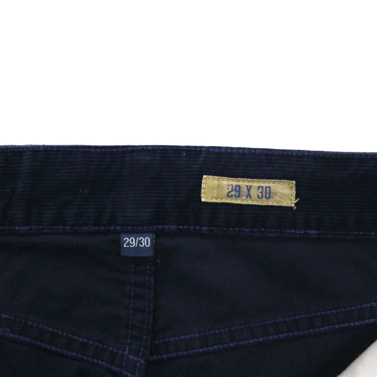 POLO RALPH LAUREN anni '90 pantalone in velluto a costine M blu navy toppa in pelle