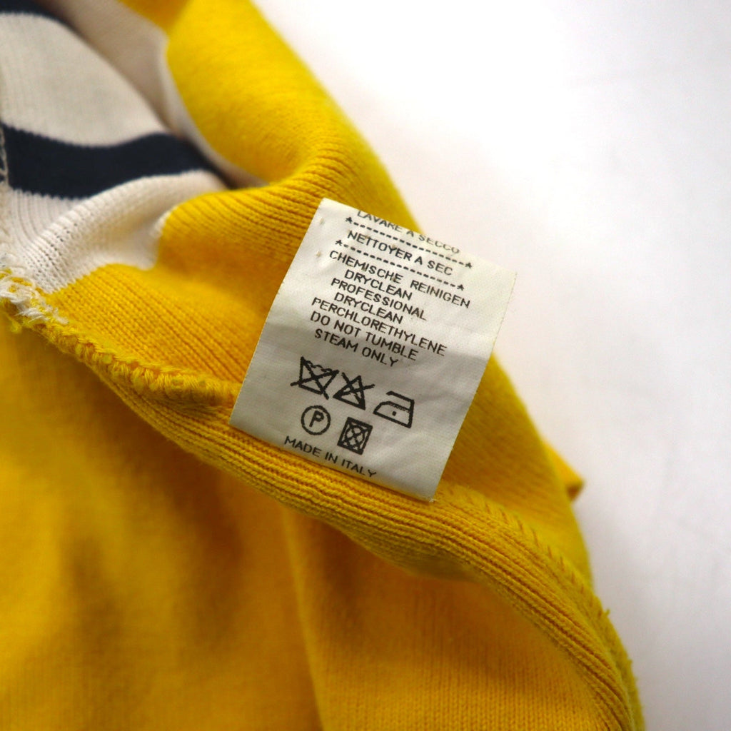 JC de Castelbajac Cardigan Lungo anni '90 in Lana Made in Italy L Beige Giallo Righe Ricamo Personaggio