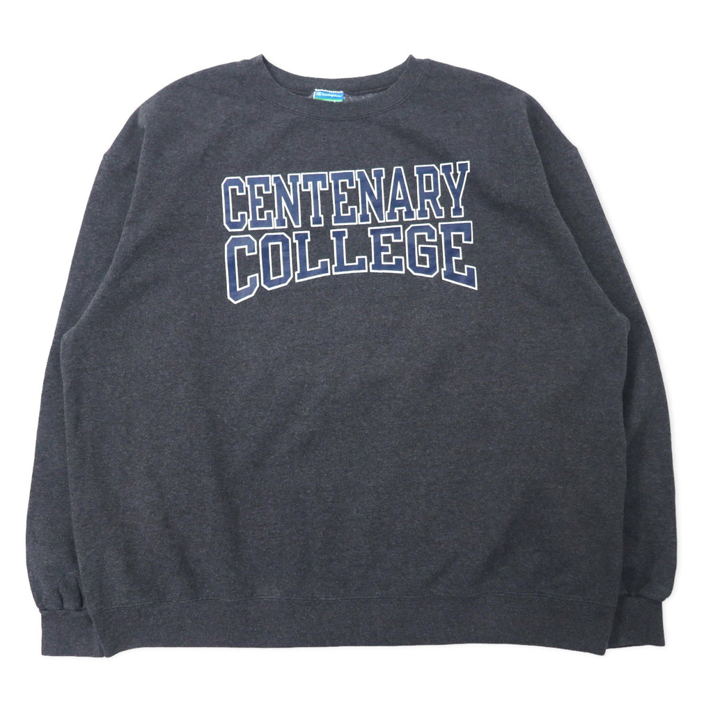 Champion カレッジ プリント スウェット XXL グレー コットン 裏起毛 CENTENARY COLLEGE ビッグサイズ ホンジュラス製