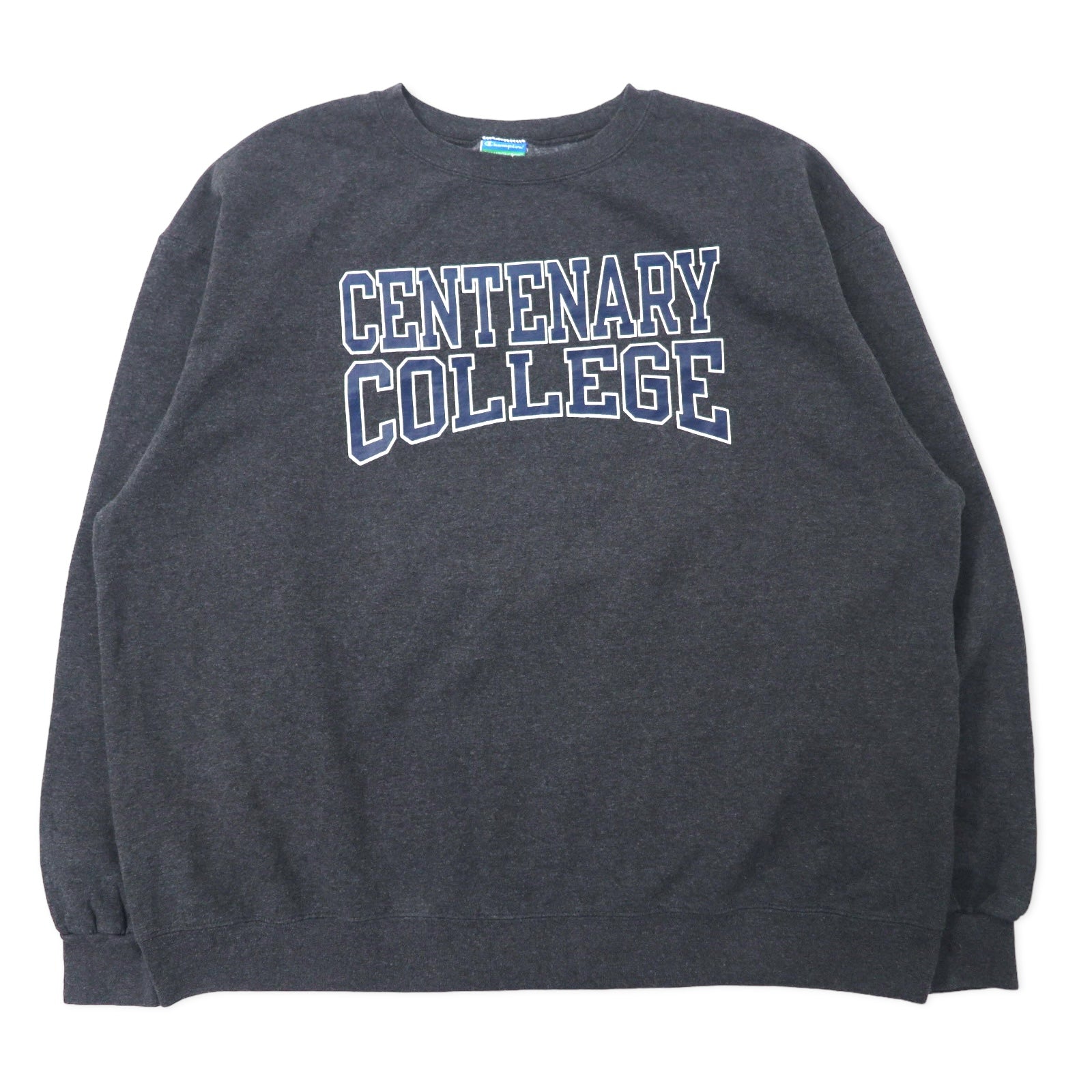Champion felpa girocollo con stampa college XXL grigio cotone interno felpato CENTENARY COLLEGE oversize made in Honduras