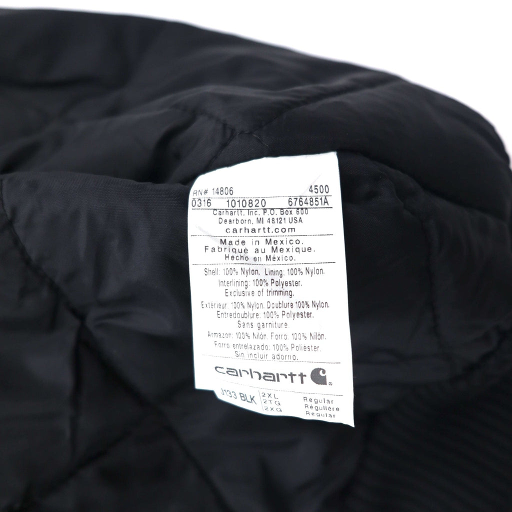Carhartt エクストリーム アークティック アクティブジャケット Extremes Arctic Active Jacket Quilt Lined 中綿 2XL ブラック コーデュラ 撥水 J133 メキシコ製