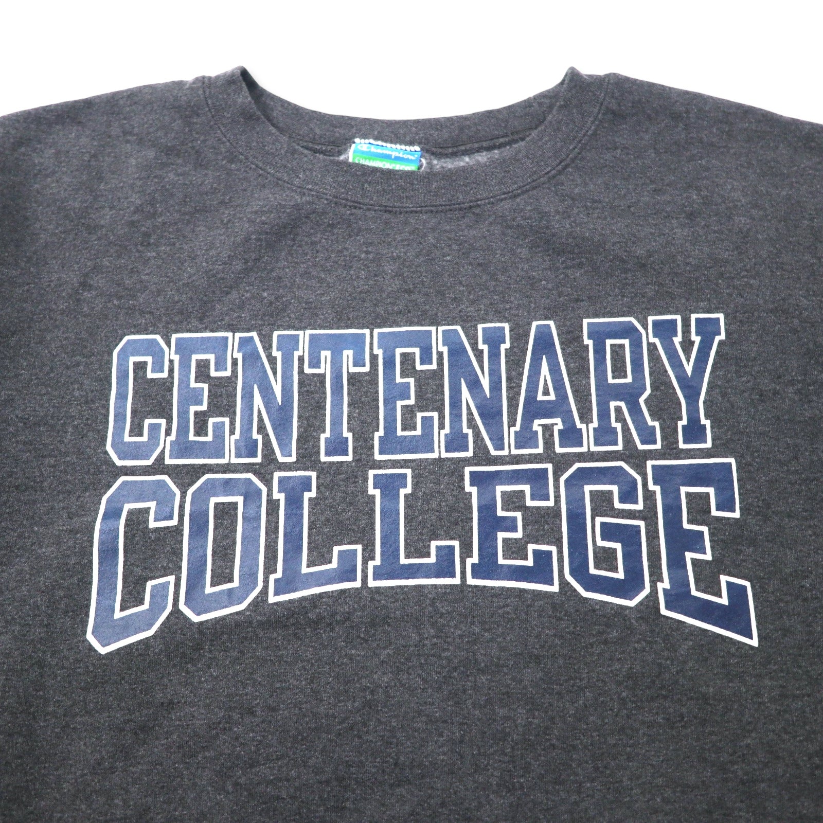 Champion felpa girocollo con stampa college XXL grigio cotone interno felpato CENTENARY COLLEGE oversize made in Honduras