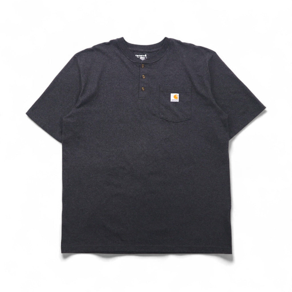 carhartt ルーズフィット LOOSE FIT ヘンリーネック ポケット Tシャツ XL グレー コットン