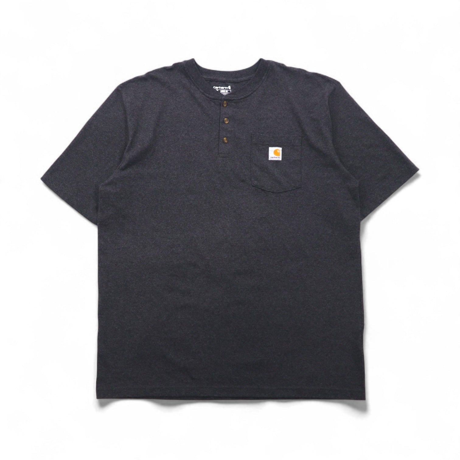 carhartt ルーズフィット LOOSE FIT ヘンリーネック ポケット Tシャツ XL グレー コットン