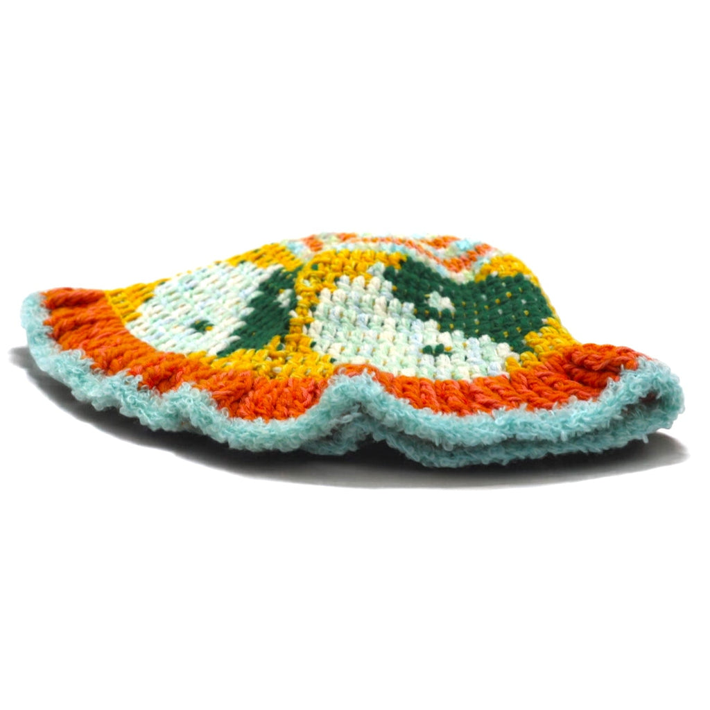 Y.A.R.N. Crochet Hat FREE Multicolore Fantasia Arancione Verde Giallo Yin Yang Handmade