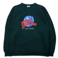 PLANET HOLLYWOOD Anni '90 USA Felpa Verde Cotone Logo Ricamato LAS VEGAS