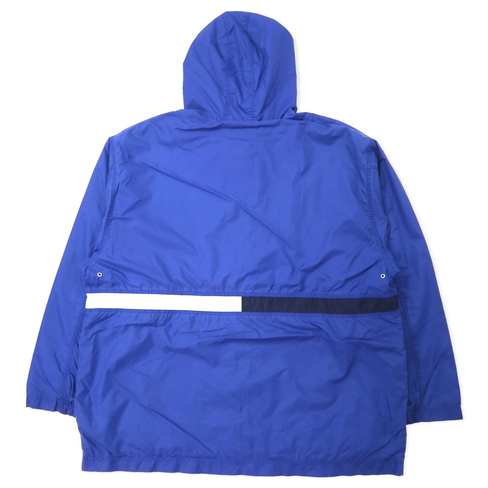 Giacca a vento NIKE anni '90, con cappuccio, taglia XXL, colore blu, logo Swoosh ricamato, etichetta argentata, oversize