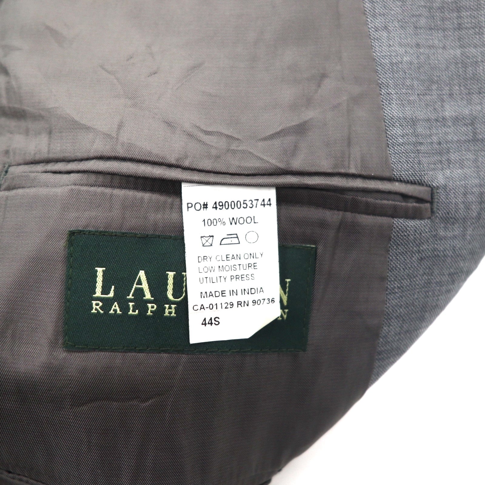 LAUREN RALPH LAUREN Giacca sartoriale 2 bottoni Completo L Grigio Lana