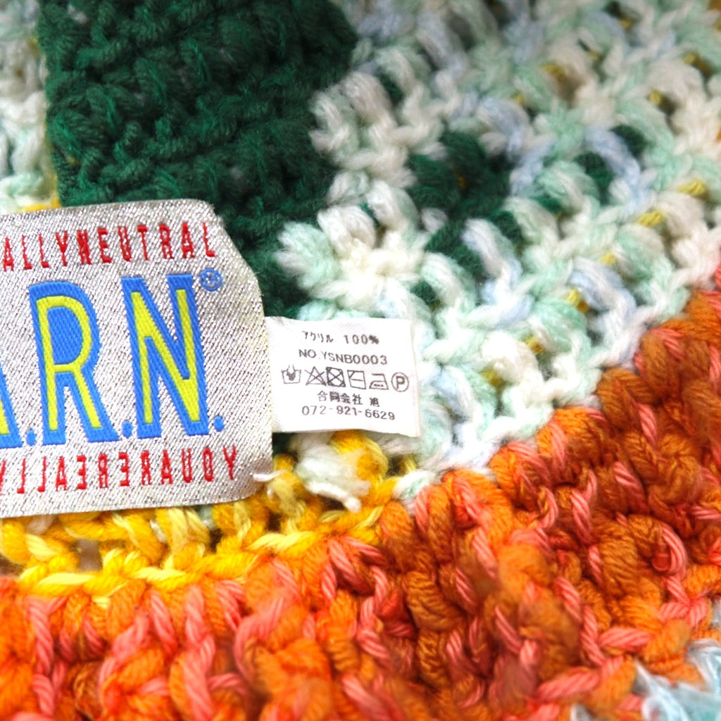 Y.A.R.N. Crochet Hat FREE Multicolore Fantasia Arancione Verde Giallo Yin Yang Handmade