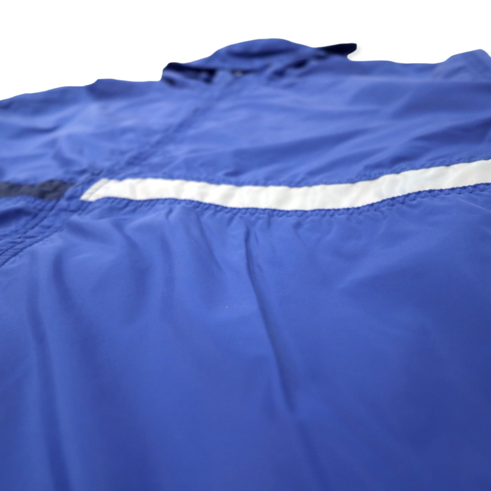 Giacca a vento NIKE anni '90, con cappuccio, taglia XXL, colore blu, logo Swoosh ricamato, etichetta argentata, oversize